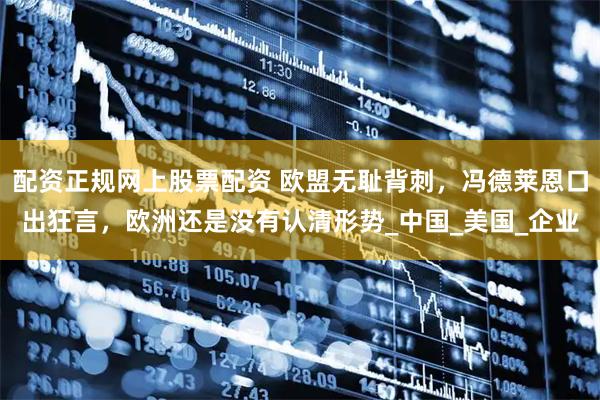 配资正规网上股票配资 欧盟无耻背刺，冯德莱恩口出狂言，欧洲还是没有认清形势_中国_美国_企业